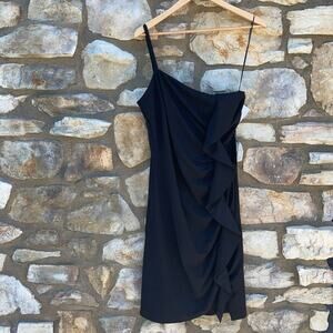 Sam Edelman Black One Shoulder Sheath Dress Size 10 NEW